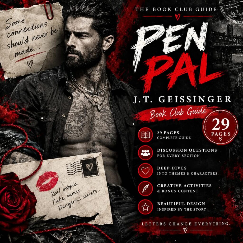 Pen Pal Book Club discussion questions PDF, Guide, J.T. Geissinger — PDF kit preview
